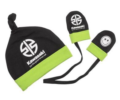 Dětská čepice & rukavice Kawasaki