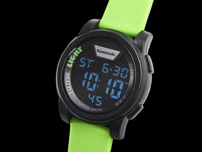 Hodinky Kawasaki - zelené digitální