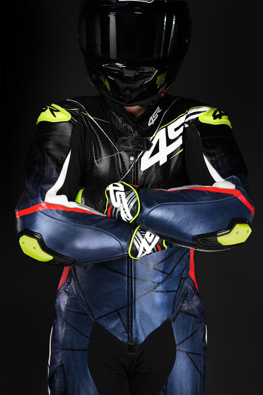 Kombinéza 4SR Racing Ultra Light Martix Blue AR z klokaní kůže 
