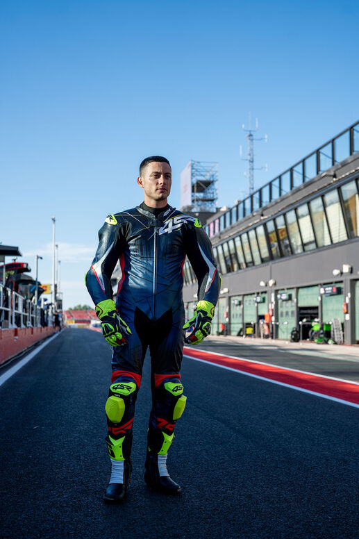 Kombinéza 4SR Racing Ultra Light Martix Blue AR z klokaní kůže 