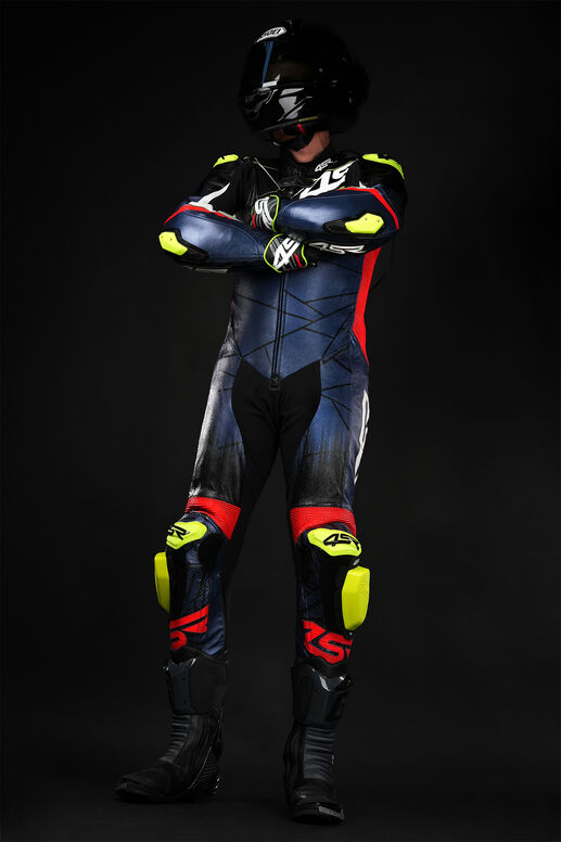 Kombinéza 4SR Racing Ultra Light Martix Blue AR z klokaní kůže 