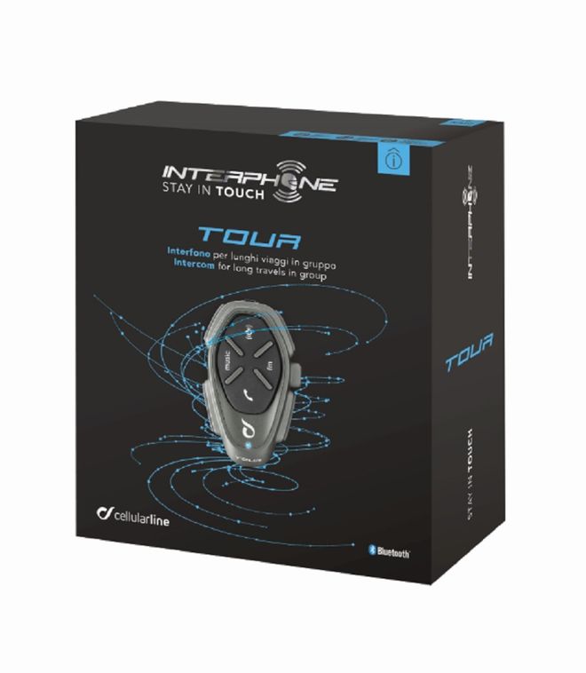 Bluetooth Handsfree CellularLine Interphone TOUR, Single Pack