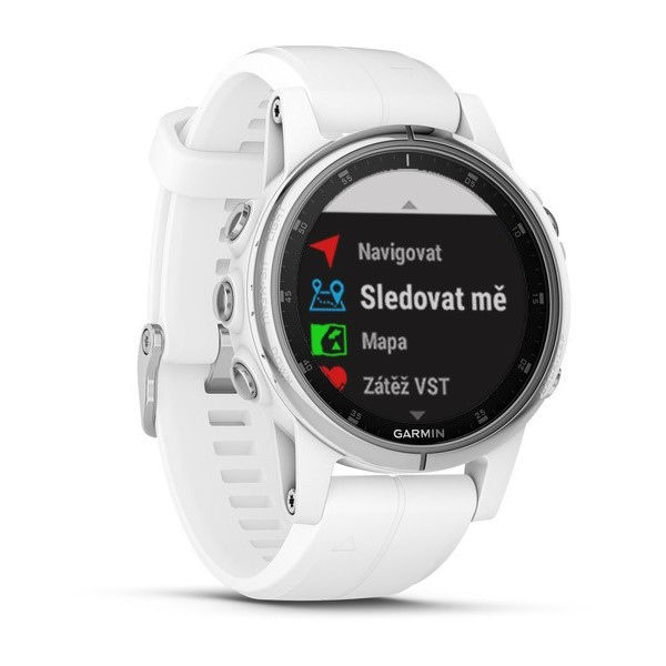 Garmin fenix5S Plus Sapphire White, White Band