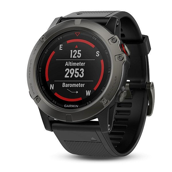 Garmin fenix5X Sapphire Gray Optic, Black band
