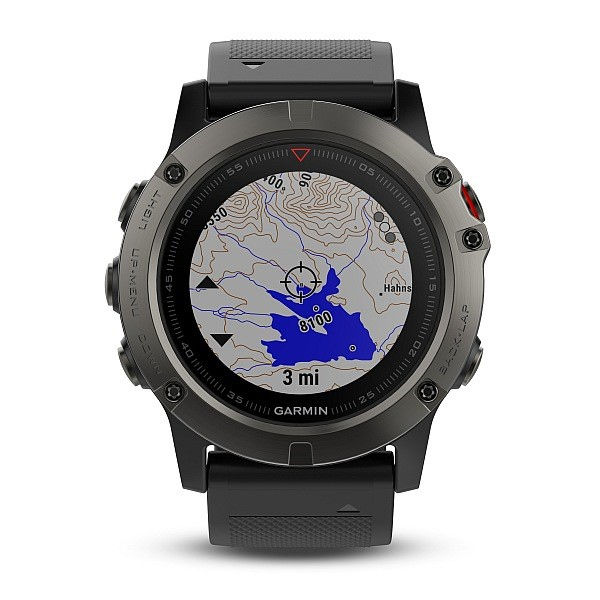 Garmin fenix5X Sapphire Gray Optic, Black band