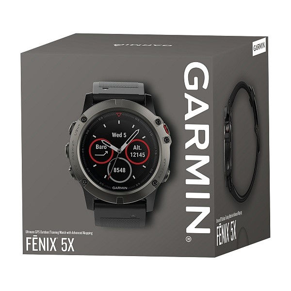 Garmin fenix5X Sapphire Gray Optic, Black band