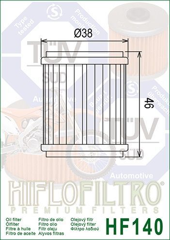 Olejový Filtr Hiflo Filtro HF 140