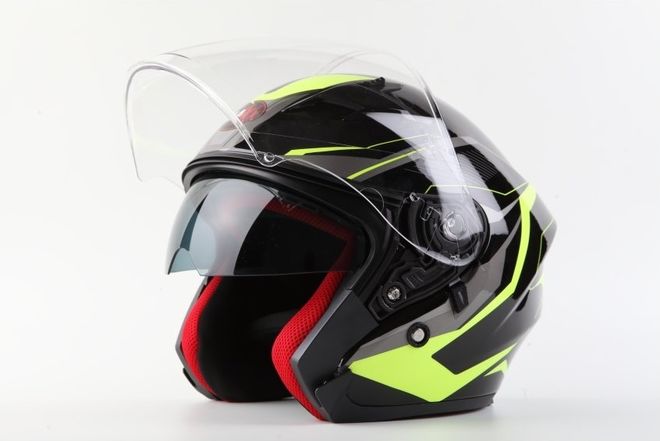 Helma Maxx černo-zelená reflexní otevřená OF878 Helma Maxx černo-zelená reflexní otevřená OF878