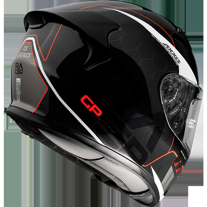 Helma Axxis Racer GP Carbon Spike, lesklá perleťová bílá