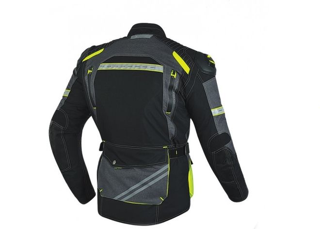 Bunda Maxx textilní dlouhá černo/šedá/žlutá NF2210 Bunda Maxx textilní dlouhá černo/šedá/žlutá NF2210