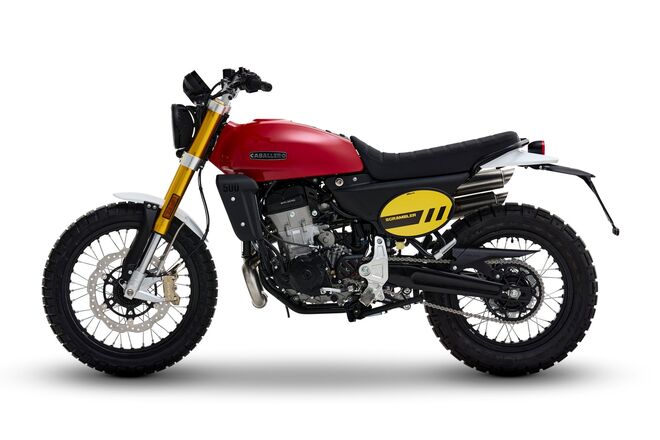 Motocykl Fantic Caballero 500 Scrambler - červená / 2025 Motocykl Fantic Caballero 500 Scrambler - červená / 2025