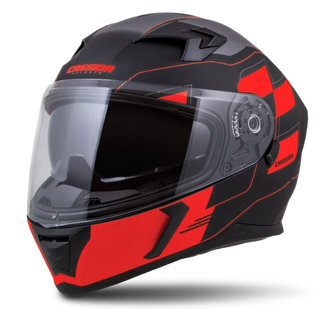 Helma Cassida Integral 3.0 Roxor černá matná-červená fluo-šedá