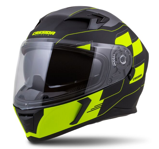 Helma Cassida Integral 3.0 Roxor černá matná-žlutá fluo-šedá