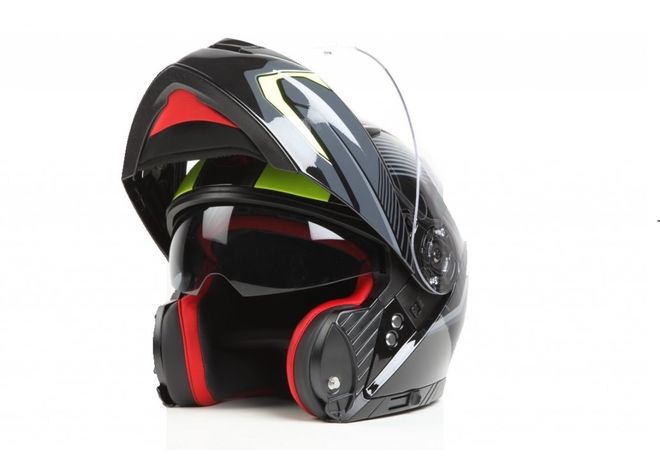 Helma Maxx černo-zelená vyklápěcí FF950 Helma Maxx černo-zelená vyklápěcí FF950