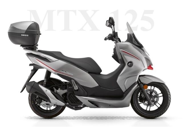 Skútr QJMOTOR MTX 125 - šedo / červený Skútr QJMOTOR MTX 125 - šedo / červený