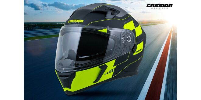 Helma Cassida Integral 3.0 Roxor černá matná-žlutá fluo-šedá