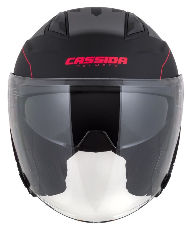 Helma Cassida Jet Tech Roxor černá matná-červená fluo-šedá Helma Cassida Jet Tech Roxor černá matná-červená fluo-šedá