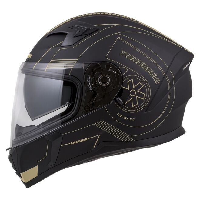 Helma Cassida Integral 3.0 Turbohead černá matná-zlatá