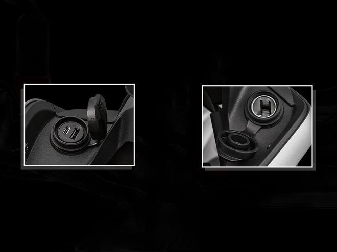 Motocykl QJMOTOR SRT 600SX - šedá s červeným pruhem - sada kufrů zdarma Motocykl QJMOTOR SRT 600SX - šedá s červeným pruhem - sada kufrů zdarma